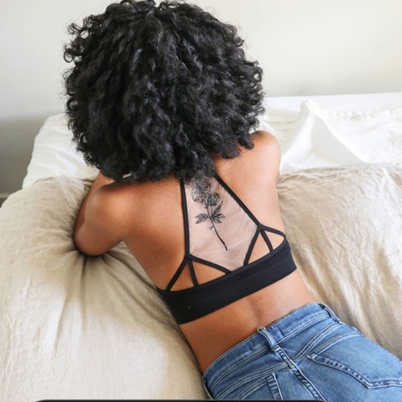 Lace Bralette Bra Tattoo Sheer Mesh - Picture 4 of 6